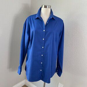 Lands End Womens Plus 20 Tall Wrinkle Free Broadcloth Button Up Shirt Blouse
